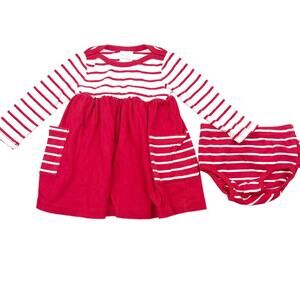 Hanna Andersson Organic Red Striped Dress & Bloomers